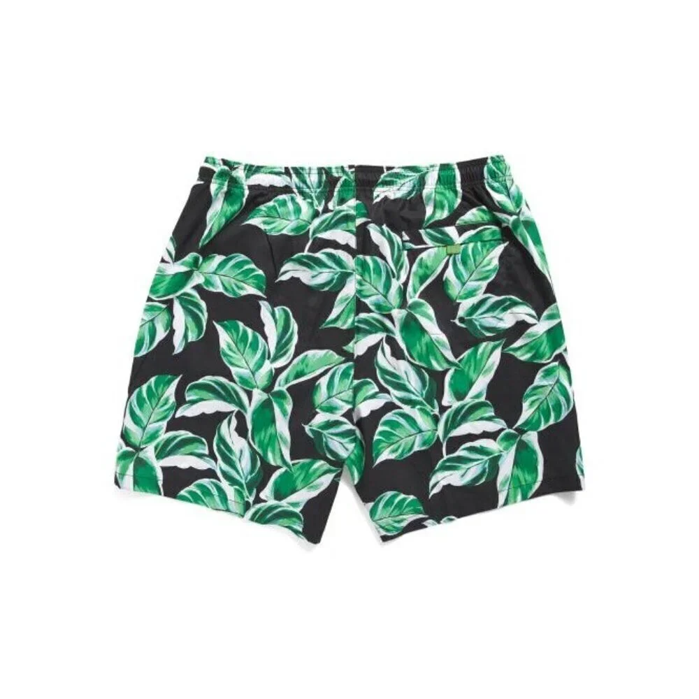 Tommy Bahama Mens Green Black Tropical Big Tall Harbor Swim Trunks Sz 4XL New